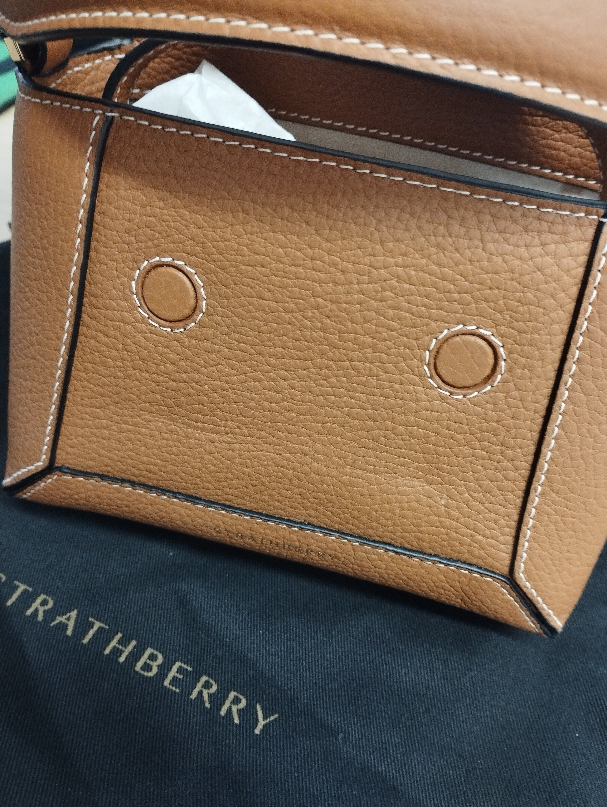 STRATHBERRY Mosaic Top Handle Nano Bag-tan