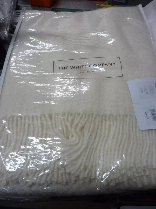 THE WHITE COMPANY-ALBANY THROW-140 X 200CM-IVORY-92%ALPACA/8%SILK