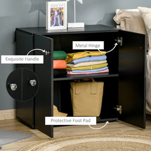 HOMCOM Storage Cabinet w/Two Shelves - Black