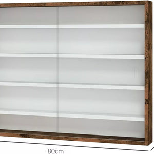 HOMCOM 5-Tier Wall Display Shelf Unit w/4 Adjustable Shelves RUSTIC BROWN