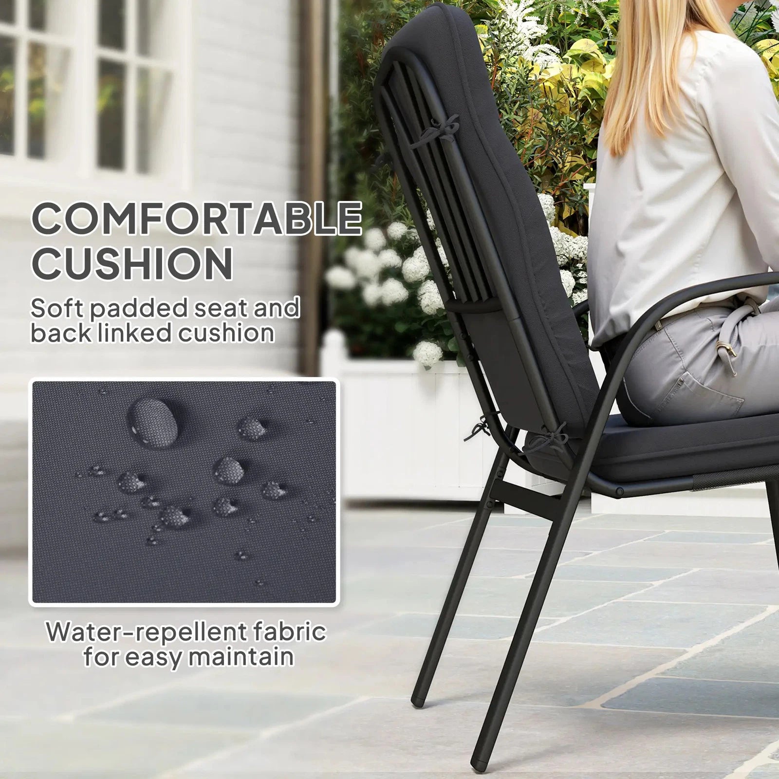 Outsunny Black 2 seats replacement chairs (CHAIRS ONLY)