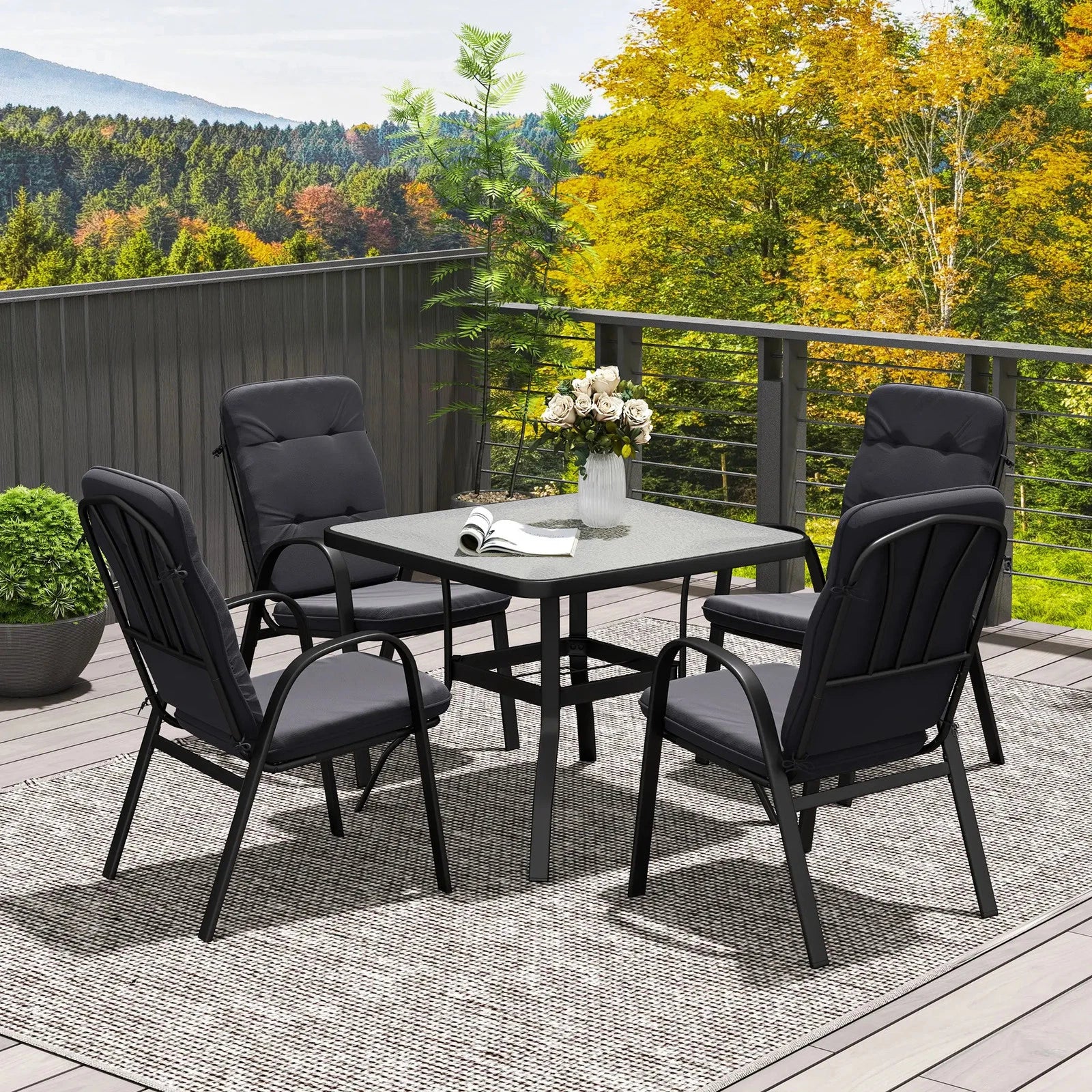 Outsunny Black 2 seats replacement chairs (CHAIRS ONLY)