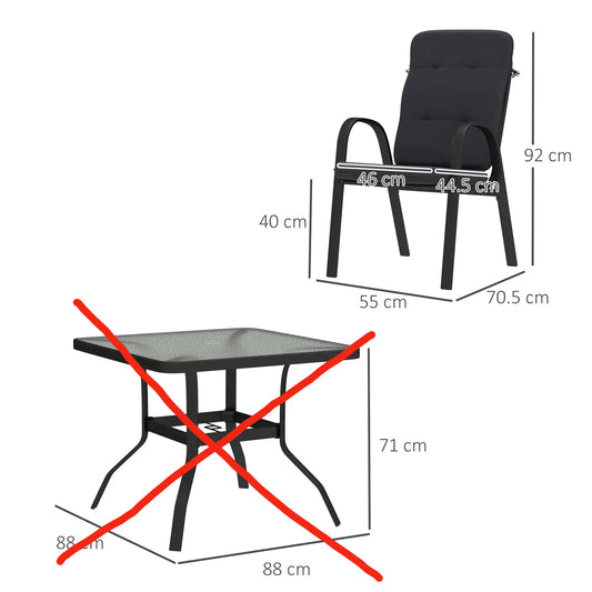 Outsunny Black 2 seats replacement chairs (CHAIRS ONLY)