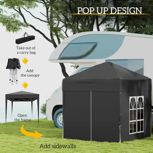 Outsunny 2mx2m Pop Up Gazebo Party Tent