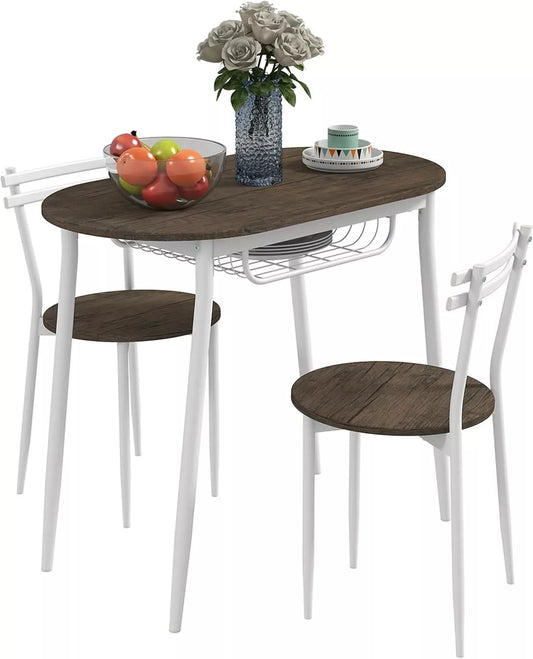 HOMCOM 3-Piece Dining Table and Chairs Set