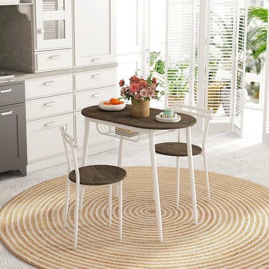 HOMCOM 3-Piece Dining Table and Chairs Set