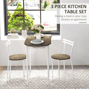HOMCOM 3-Piece Dining Table and Chairs Set