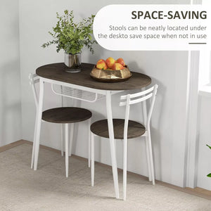 HOMCOM 3-Piece Dining Table and Chairs Set
