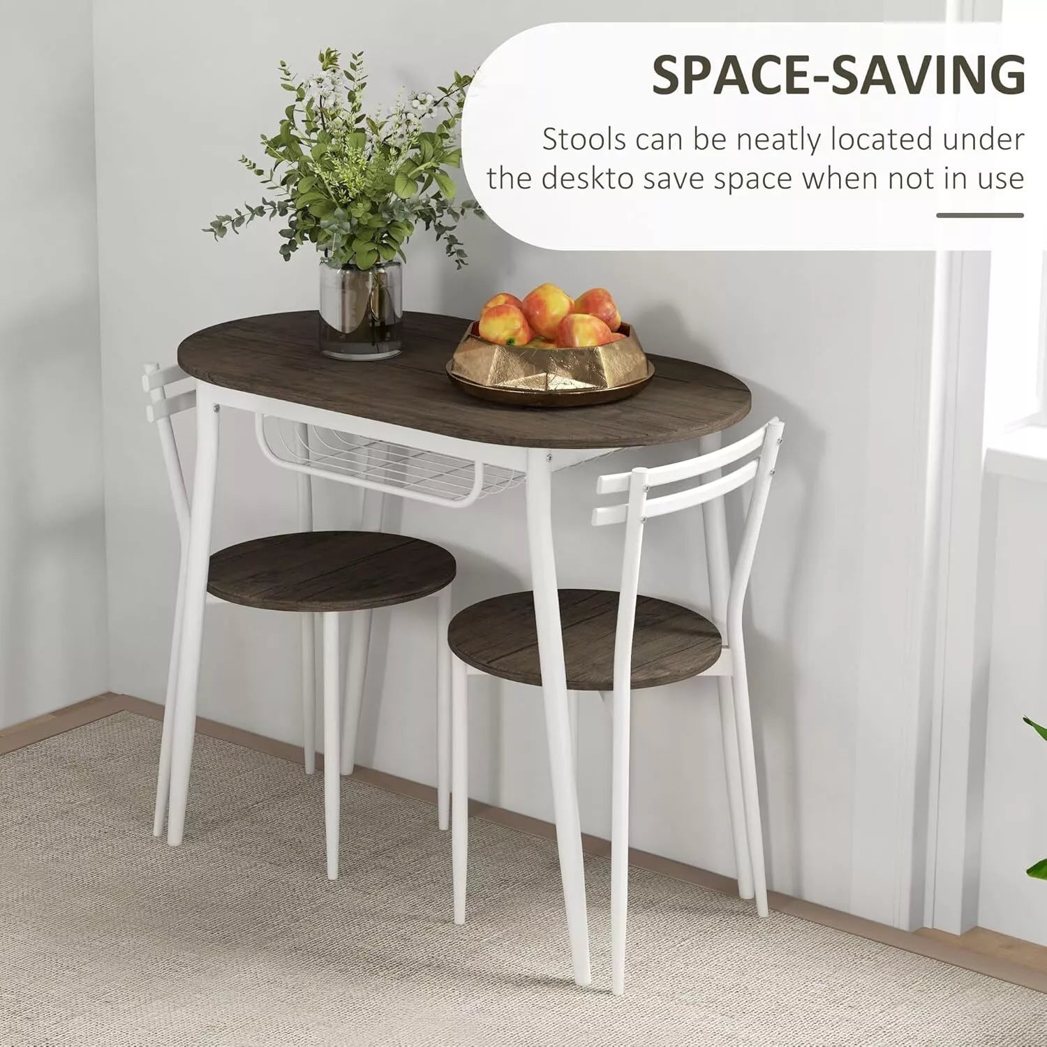 HOMCOM 3-Piece Dining Table and Chairs Set
