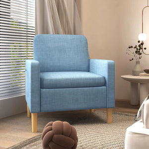 HOMCOM One Seater Sofa for Living Room, Modern Fabric Armchair blue