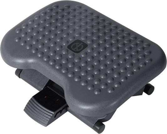 HOMCOM Footrest Adjustable Height & Angle Tilting Platform grey