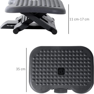 HOMCOM Footrest Adjustable Height & Angle Tilting Platform grey