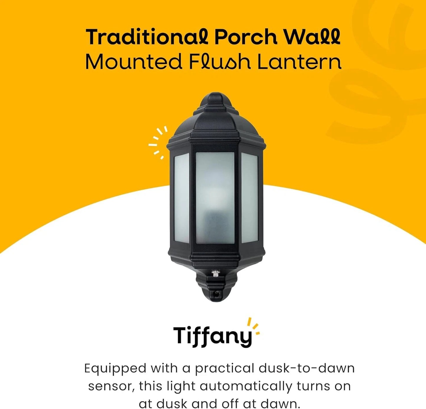 MiniSun | Traditional Black Aluminium Porch Wall Mounted Flush Lantern