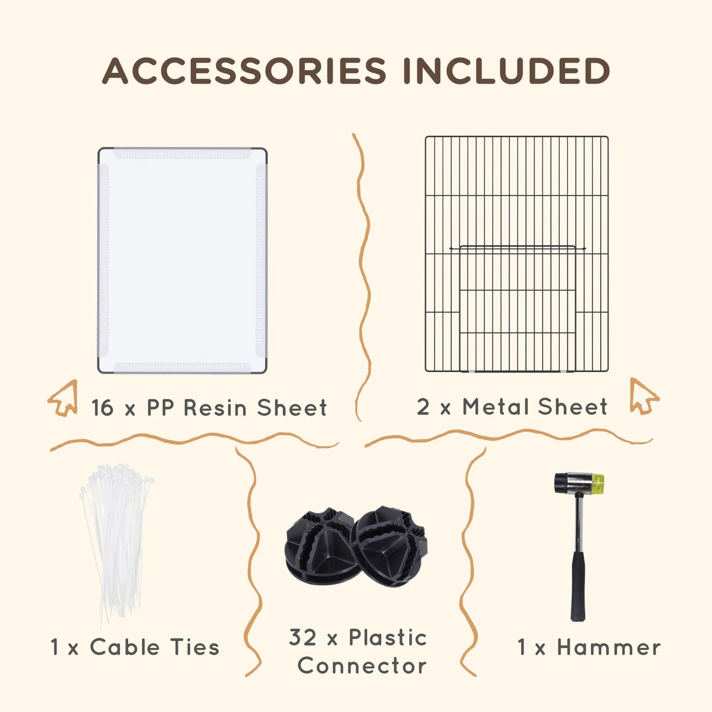 PawHut Pet Playpen, 18 Panels DIY Small Animal Cage, for Guinea Pigs, Hegehogs