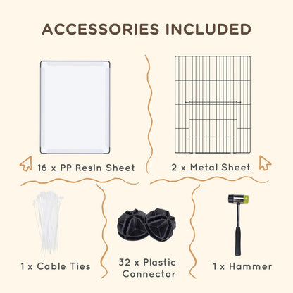 PawHut Pet Playpen, 18 Panels DIY Small Animal Cage, for Guinea Pigs, Hegehogs