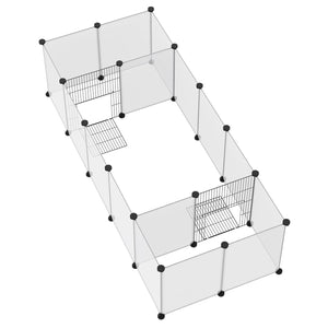 PawHut Pet Playpen, 18 Panels DIY Small Animal Cage, for Guinea Pigs, Hegehogs