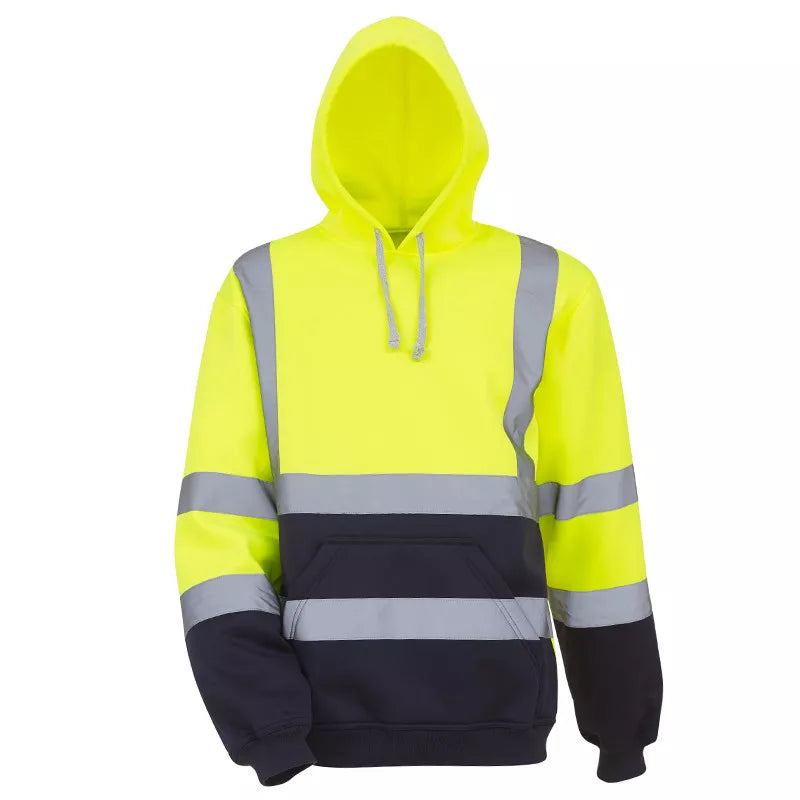 YOKO yellow Hi vis pull-over hoodie size XL