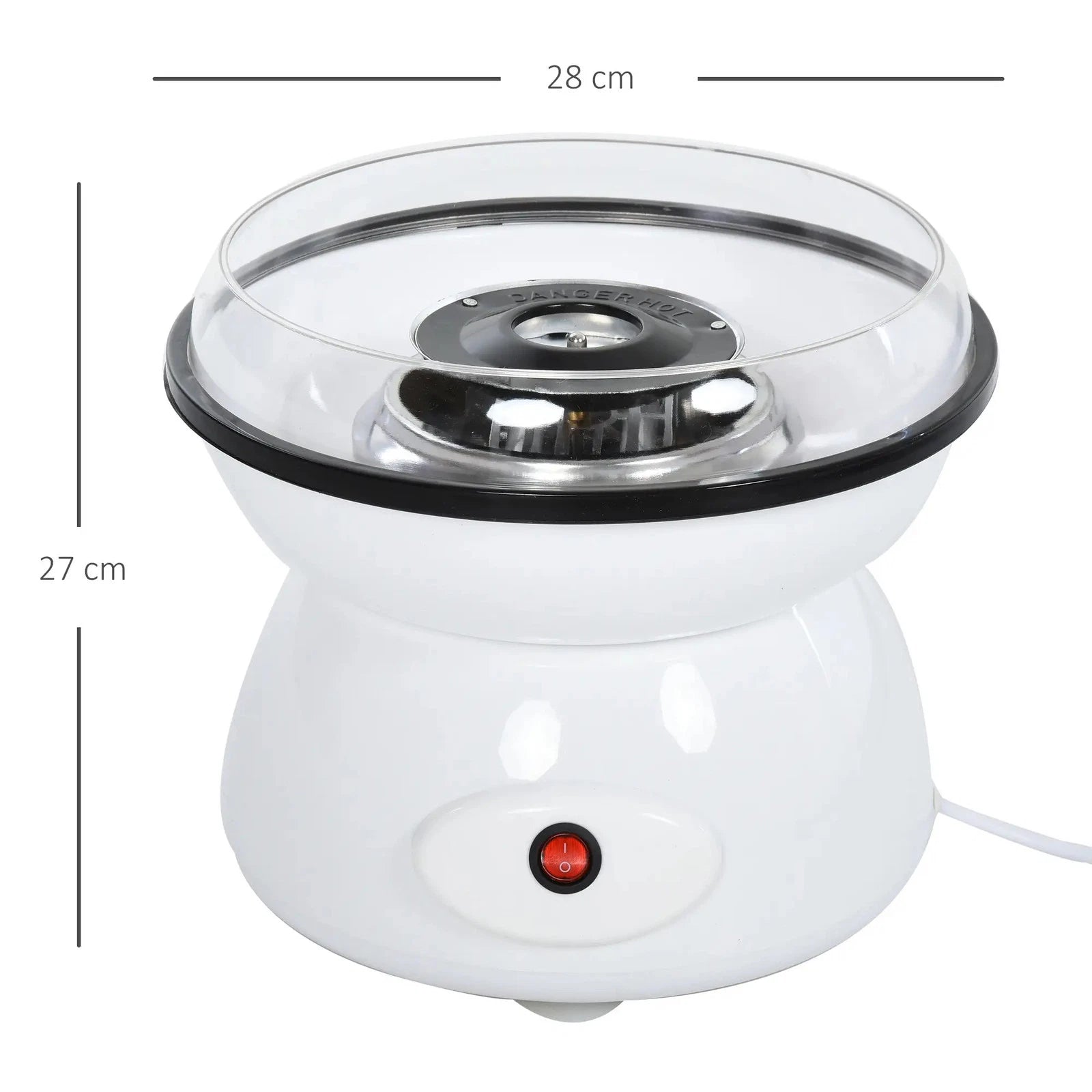 HOMCOM 450W Electric Candyfloss Machine Metal Body w/ Accessories White