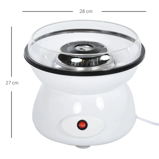 HOMCOM 450W Electric Candyfloss Machine Metal Body w/ Accessories White