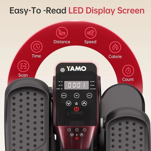 YAMO Under Desk Elliptical Machine 12 Adjustable Speed Levels