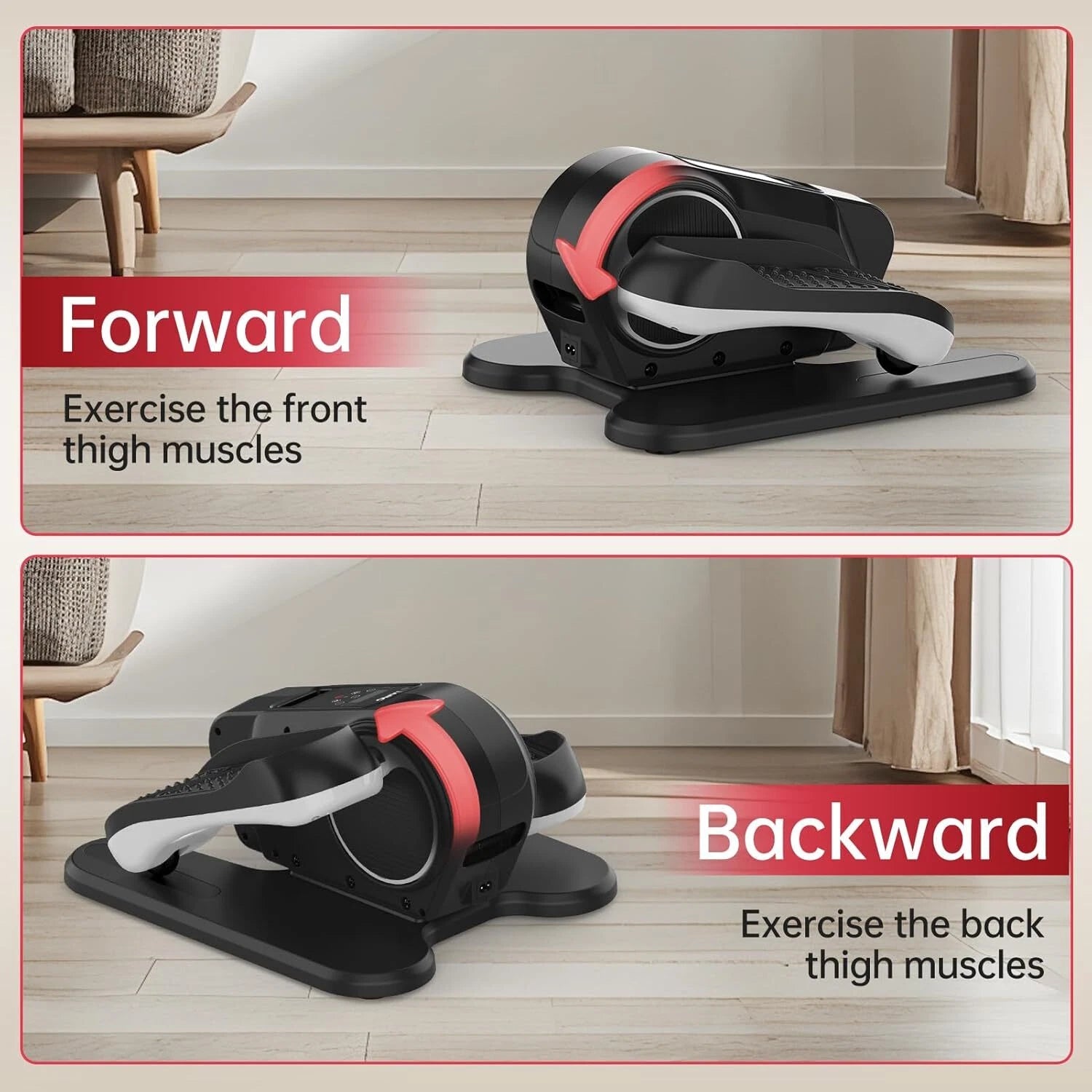 YAMO Under Desk Elliptical Machine 12 Adjustable Speed Levels