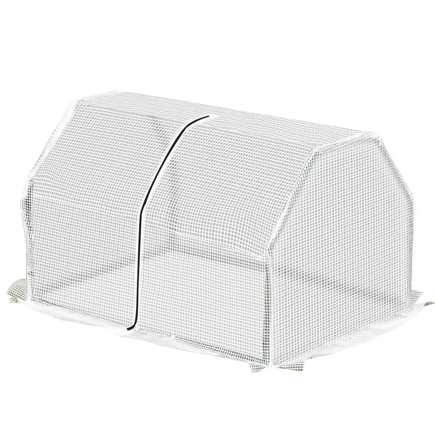 Outsunny Mini Greenhouse Grow House PVC Cover Steel Frame White 99L x 71W x 60H