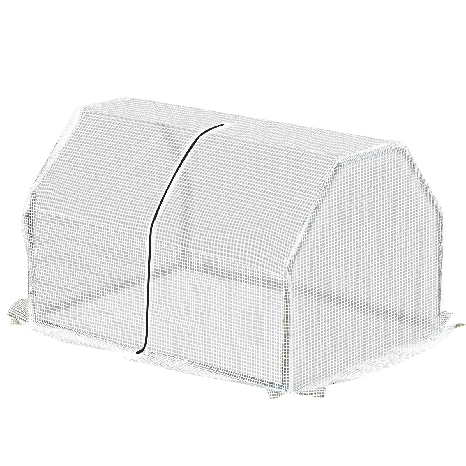 Outsunny Mini Greenhouse Grow House PVC Cover Steel Frame White 99L x 71W x 60H