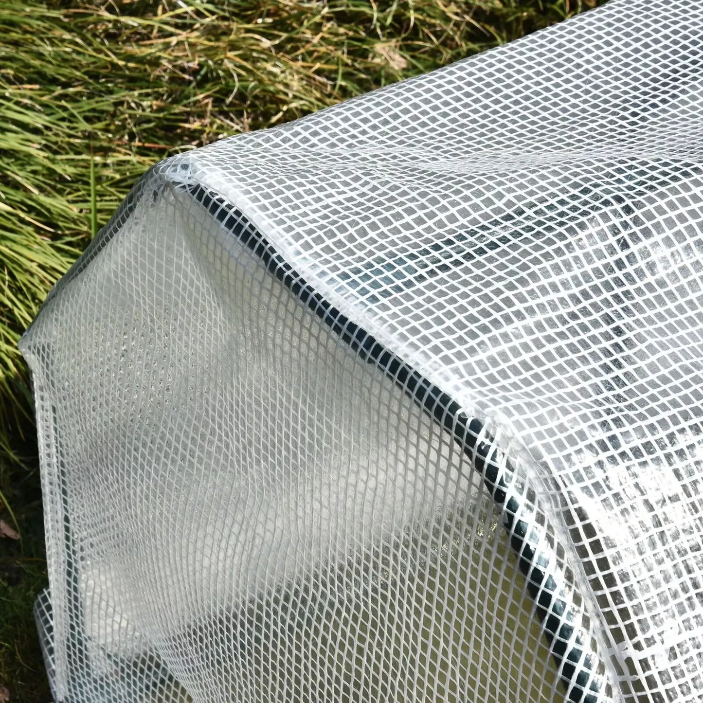 Outsunny Mini Greenhouse Grow House PVC Cover Steel Frame White 99L x 71W x 60H