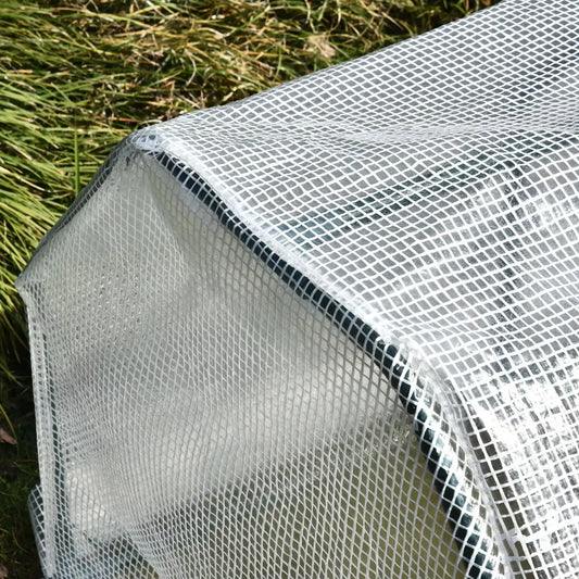 Outsunny Mini Greenhouse Grow House PVC Cover Steel Frame White 99L x 71W x 60H