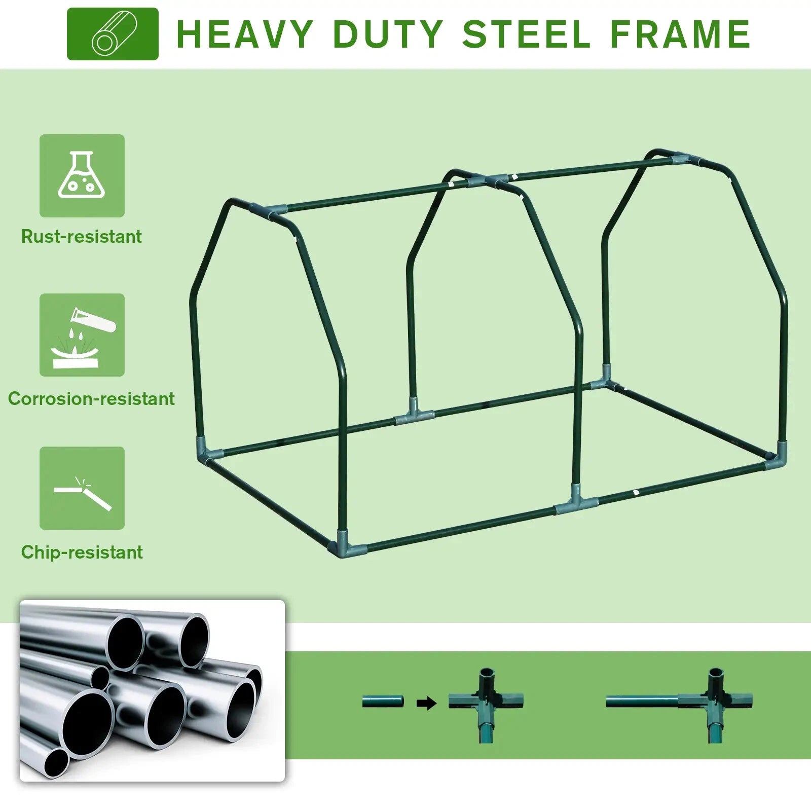 Outsunny Mini Greenhouse Grow House PVC Cover Steel Frame White 99L x 71W x 60H