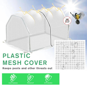 Outsunny Mini Greenhouse Grow House PVC Cover Steel Frame White 99L x 71W x 60H