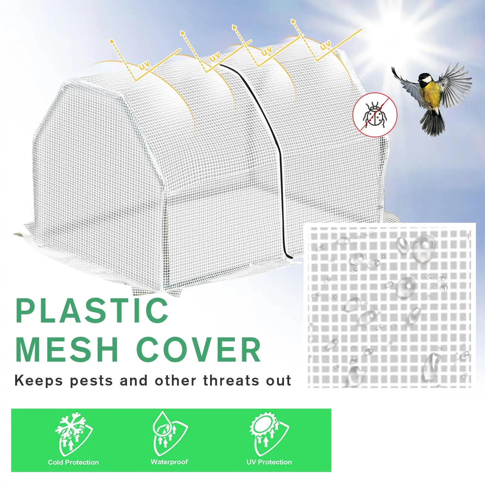 Outsunny Mini Greenhouse Grow House PVC Cover Steel Frame White 99L x 71W x 60H