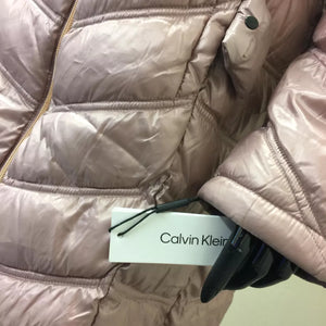 Calvin Klein Womens Chevron Quilted Packable Down Jacket Medium