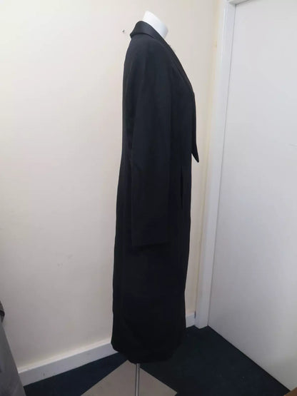 MONSOON TALLULAH WOOL RICH LONG TUXEDO COAT-BLACK-UK12