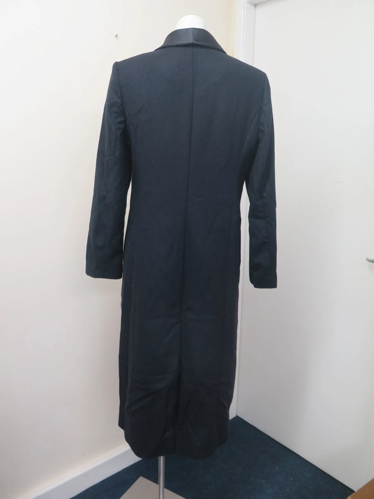 MONSOON TALLULAH WOOL RICH LONG TUXEDO COAT-BLACK-UK12