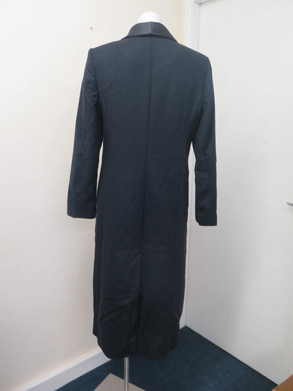 MONSOON TALLULAH WOOL RICH LONG TUXEDO COAT-BLACK-UK12