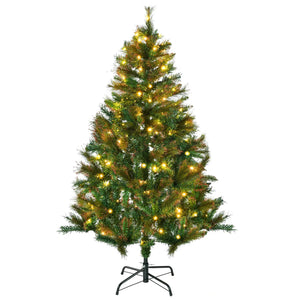 HOMCOM 1.5m 5ft Pre-Lit Christmas Tree Artificial