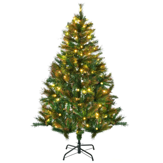 HOMCOM 1.5m 5ft Pre-Lit Christmas Tree Artificial
