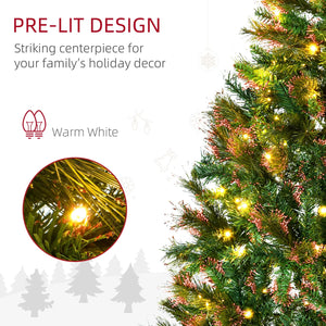 HOMCOM 1.5m 5ft Pre-Lit Christmas Tree Artificial