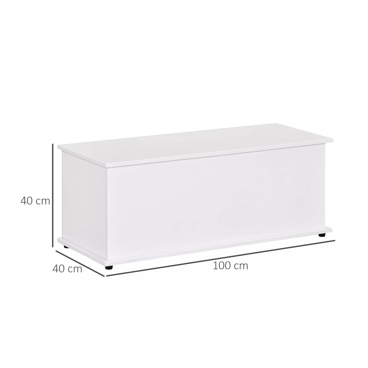 HOMCOM 113L Storage Chest, Storage Box with Flip-Top Lid and 2 Safety Hinges