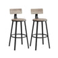VASAGLE Set of 2 Bar Stools Heather Greige and Ink Black