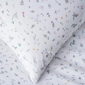 The Little White Company SINGLE Duvet Set Easy-Care Meadow Floral Bed Linen New
