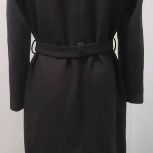 TOM TAILOR WOMENS WOOL COAT WITH BELT-DARK OAK BROWN-SMALL