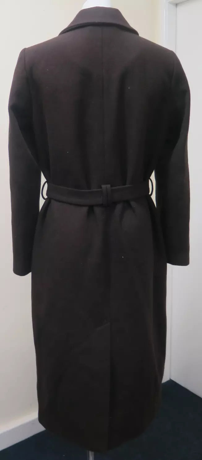 TOM TAILOR WOMENS WOOL COAT WITH BELT-DARK OAK BROWN-SMALL