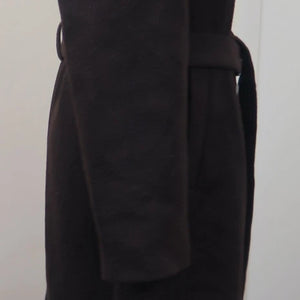 TOM TAILOR WOMENS WOOL COAT WITH BELT-DARK OAK BROWN-SMALL