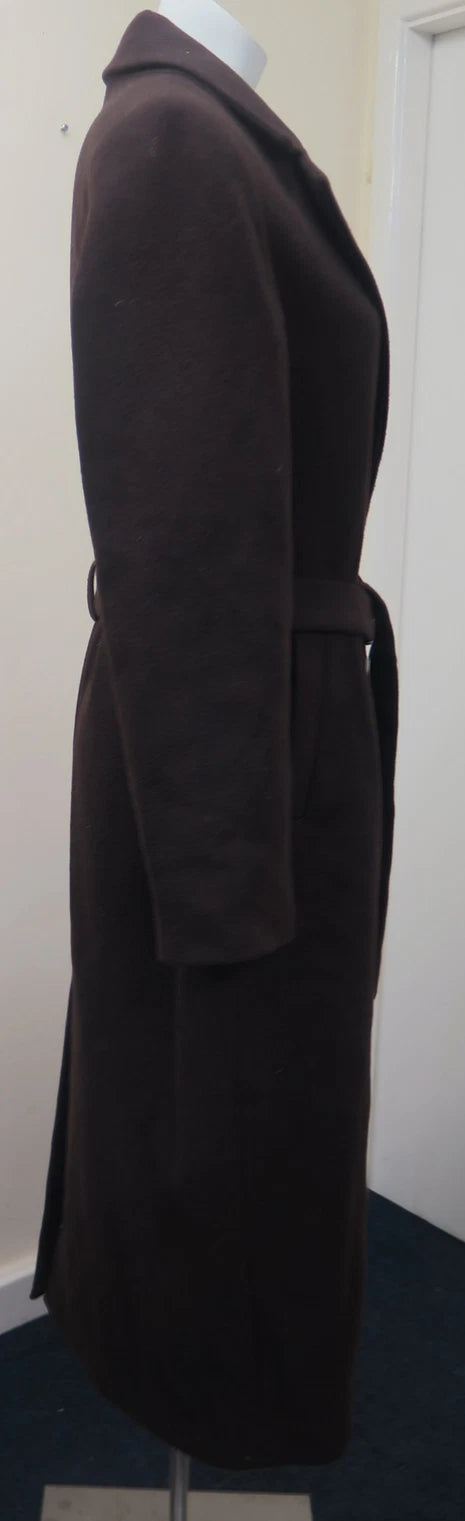 TOM TAILOR WOMENS WOOL COAT WITH BELT-DARK OAK BROWN-SMALL