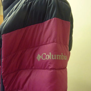 COLUMBIA WOMENS POWDER PASS LIGHTWEIGHT JACKET-LARGE-NAVY/PINK