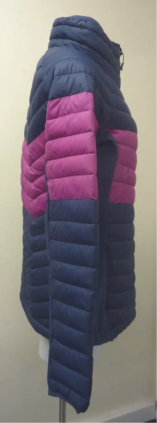 COLUMBIA WOMENS POWDER PASS LIGHTWEIGHT JACKET-LARGE-NAVY/PINK