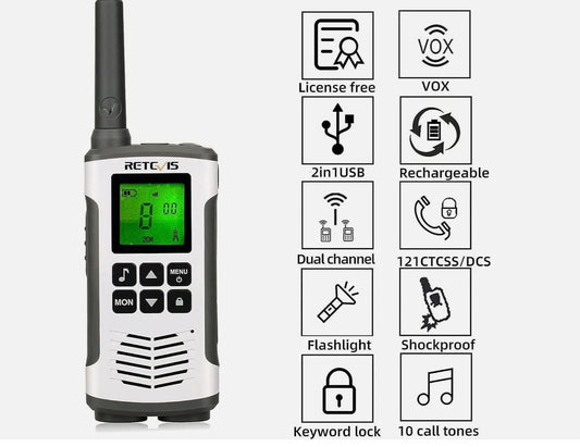 Retevis RT45 Walkie Talkies, Rechargeable Walkie Talkies Long range 2pc