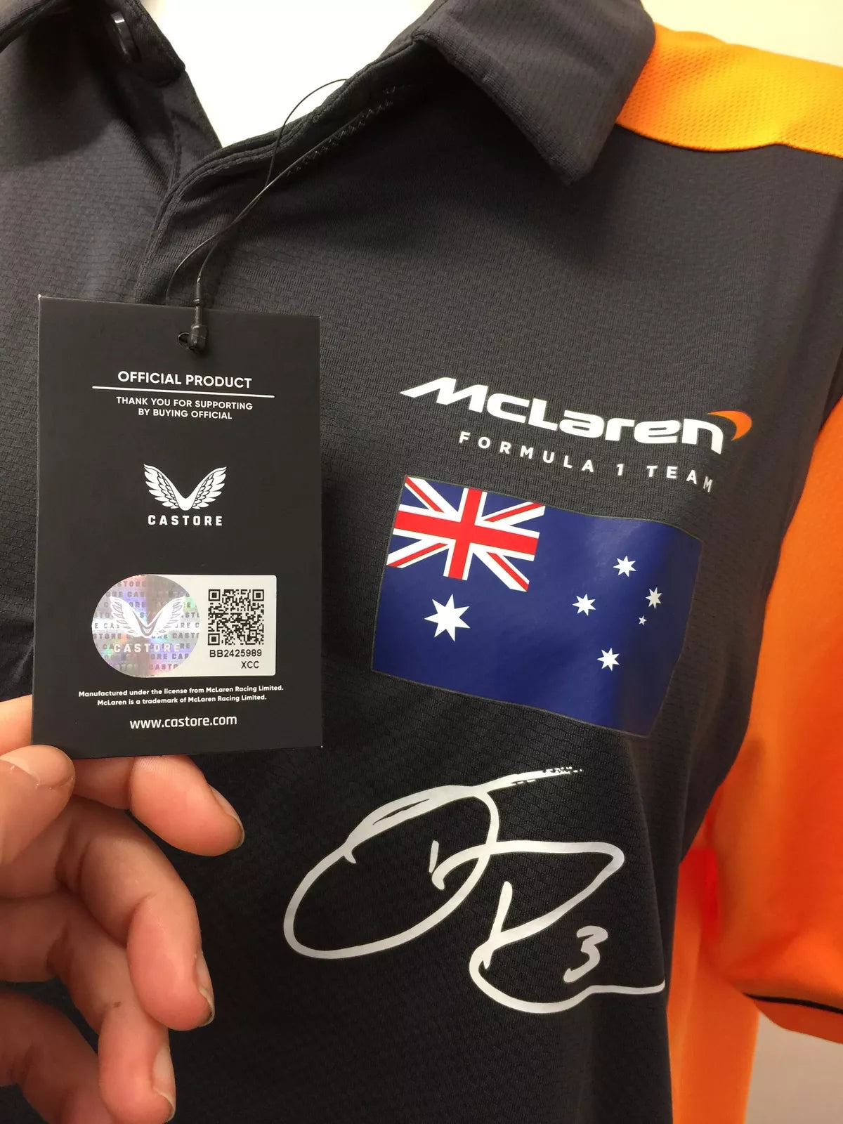 McLaren F1 2022 Adults Replica Drivers Polo Daniel Ricciardo Large
